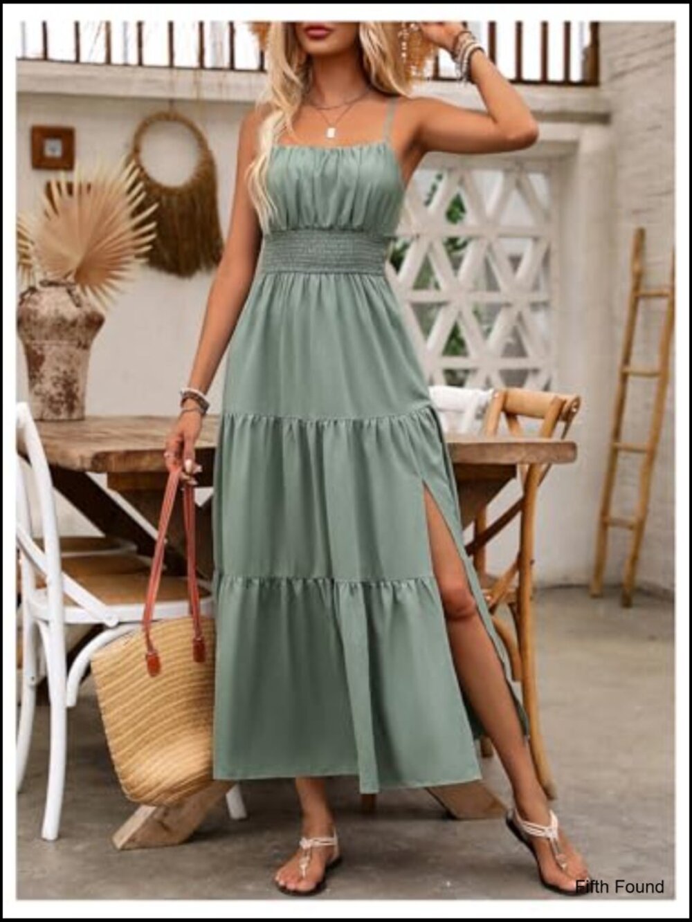 Women's Sleeveless Square Neck Maxi Dress Boho Summer Wedding Guest Flowy - Picture 3 of 6